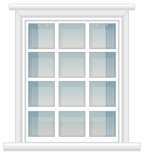 Bezpłatny wektor okno na elewację budynku mieszkalnego lub domu