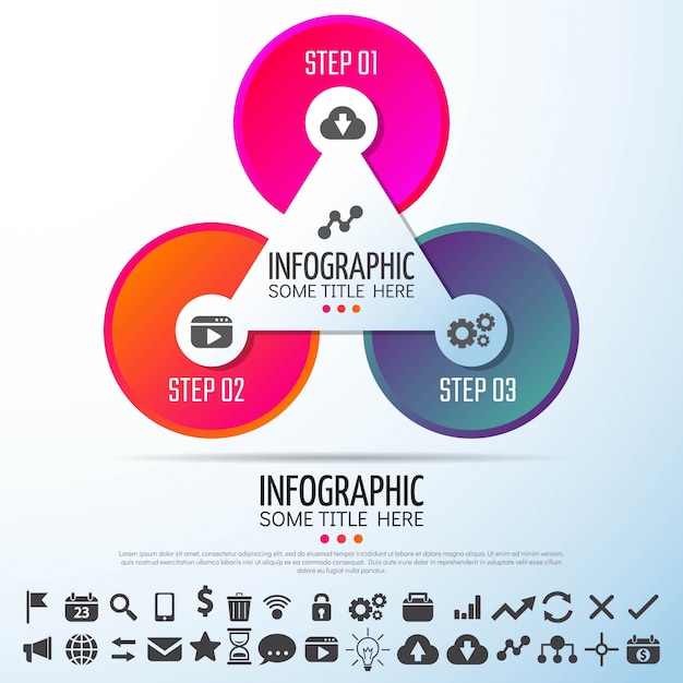 Bezpłatny wektor okrąg infographics projekt szablonu
