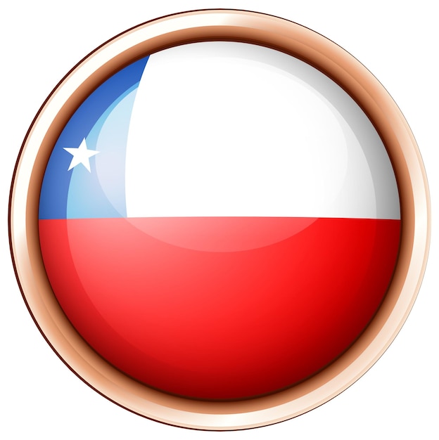 Okrągła Odznaka Z Flagą Chile