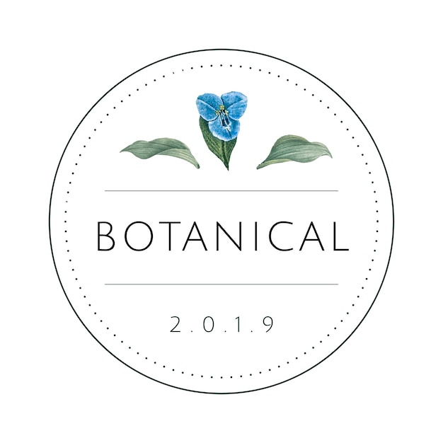Okrągłe Logo Botaniczny Projekt Wektor