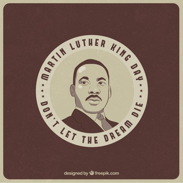 Okrągły tło Martin Luther King dnia