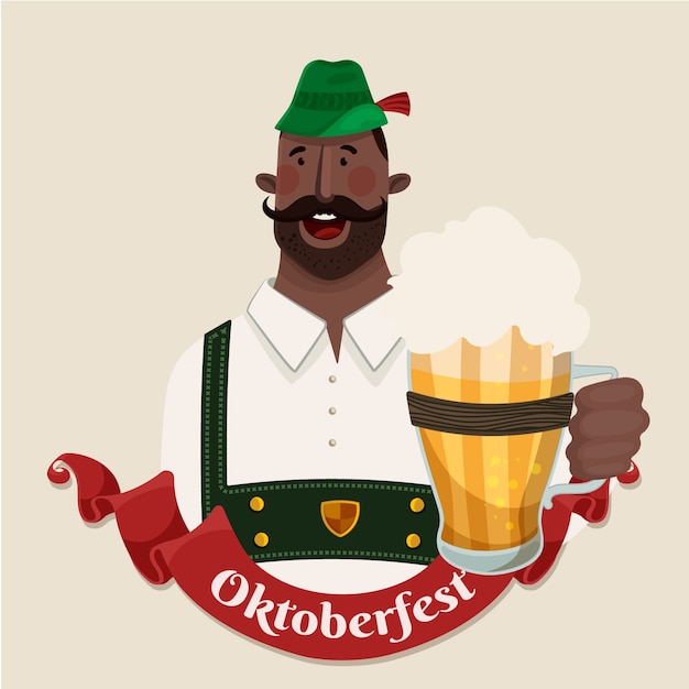 Bezpłatny wektor oktoberfest ręcznie rysowane płaska ilustracja