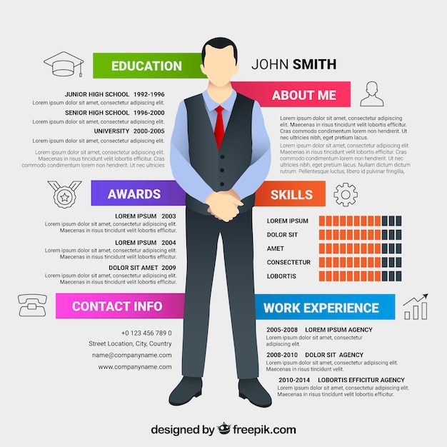 Online Curriculum Vitae In Flat Style