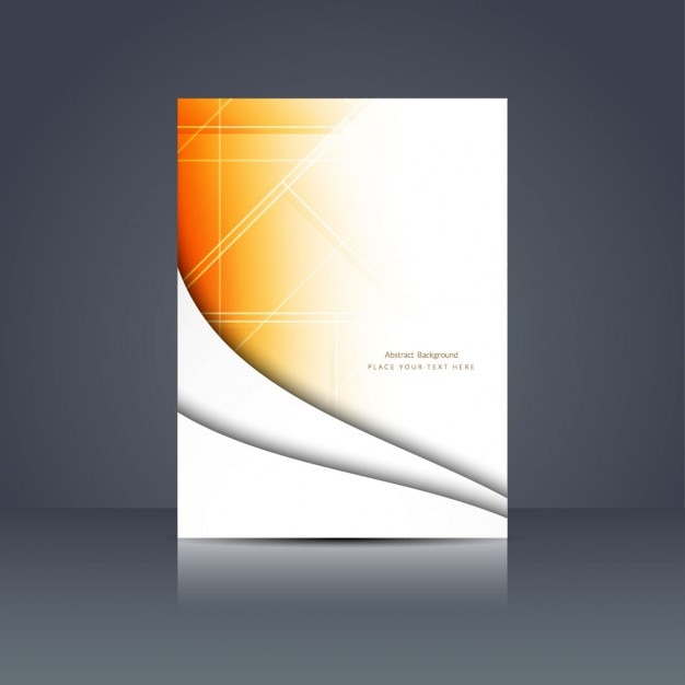 Bezpłatny wektor oranż wielokątne projekt broszury