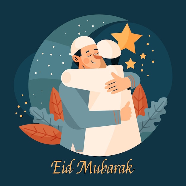 Bezpłatny wektor organiczna płaska ilustracja eid al-fitr