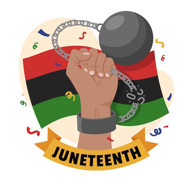 Organiczna Płaska Ilustracja Juneteenth