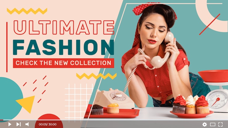 Bezpłatny plik Wektor organiczny szablon miniatury youtube płaski streszczenie moda