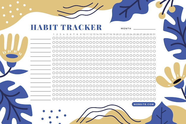 Bezpłatny wektor organizator szablonów śledzenia nawyków