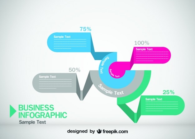 Origami Styl Projektowania Biznes Infografika