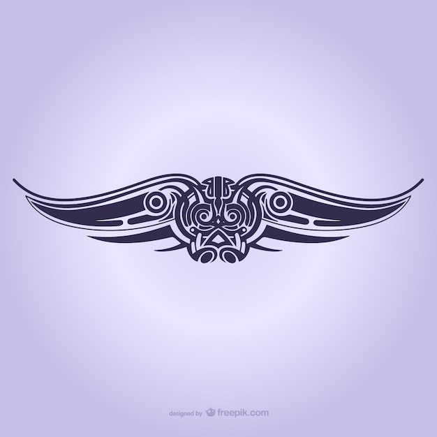 Bezpłatny wektor ornament tatuaż plemienny skrzydła