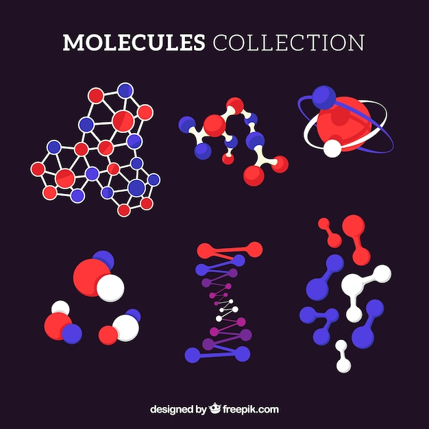 Bezpłatny wektor oryginalna kolekcja płaskich cząsteczek