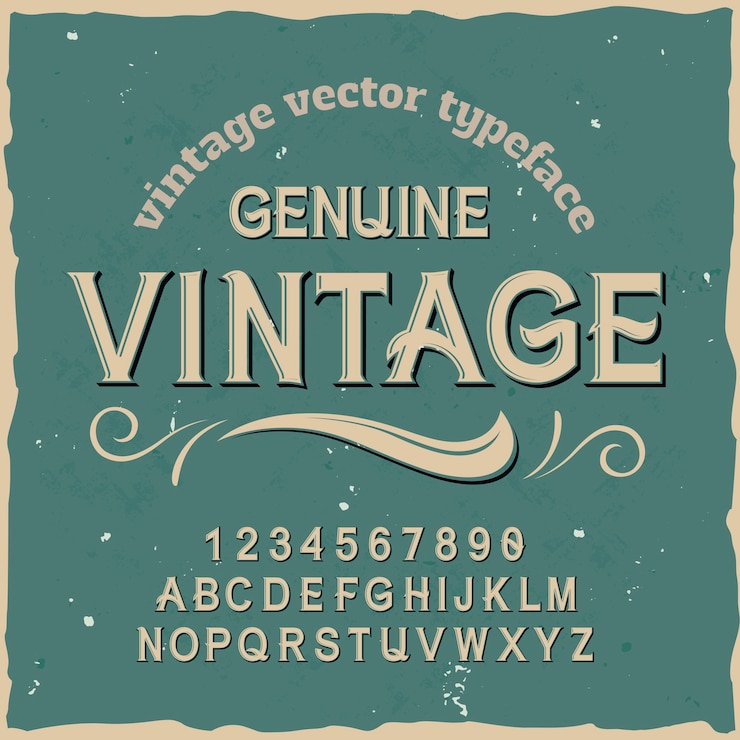 Bezpłatny plik Wektor oryginalny krój pisma o nazwie „genuine vintage”. dobra, ręcznie wykonana czcionka do każdego projektu etykiety.
