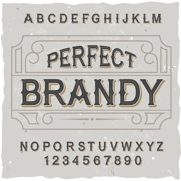 Bezpłatny wektor oryginalny krój pisma o nazwie „perfect brandy”.