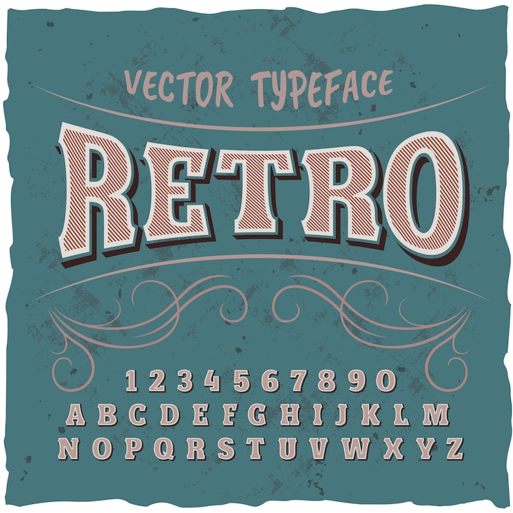 Bezpłatny plik Wektor oryginalny krój pisma o nazwie „retro”.