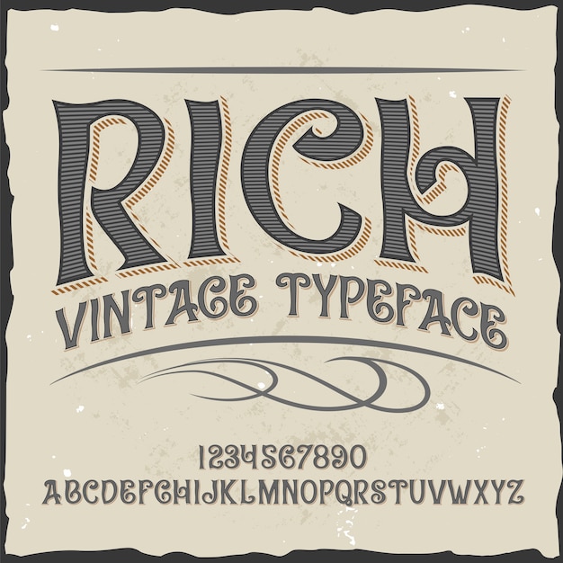 Bezpłatny wektor oryginalny krój pisma o nazwie „rich”.