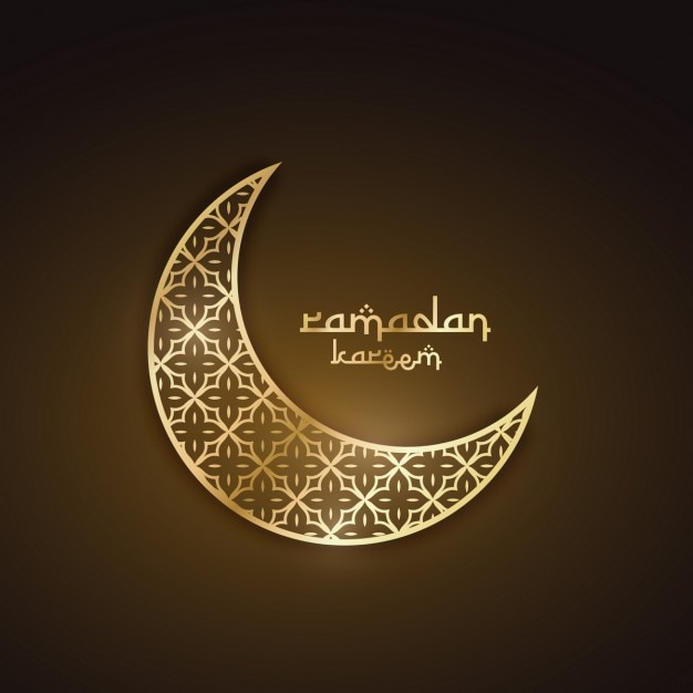 Oszczędny Golden Moon Z Abstrakcyjny Wzór Festiwalu Projektowania Ramadan