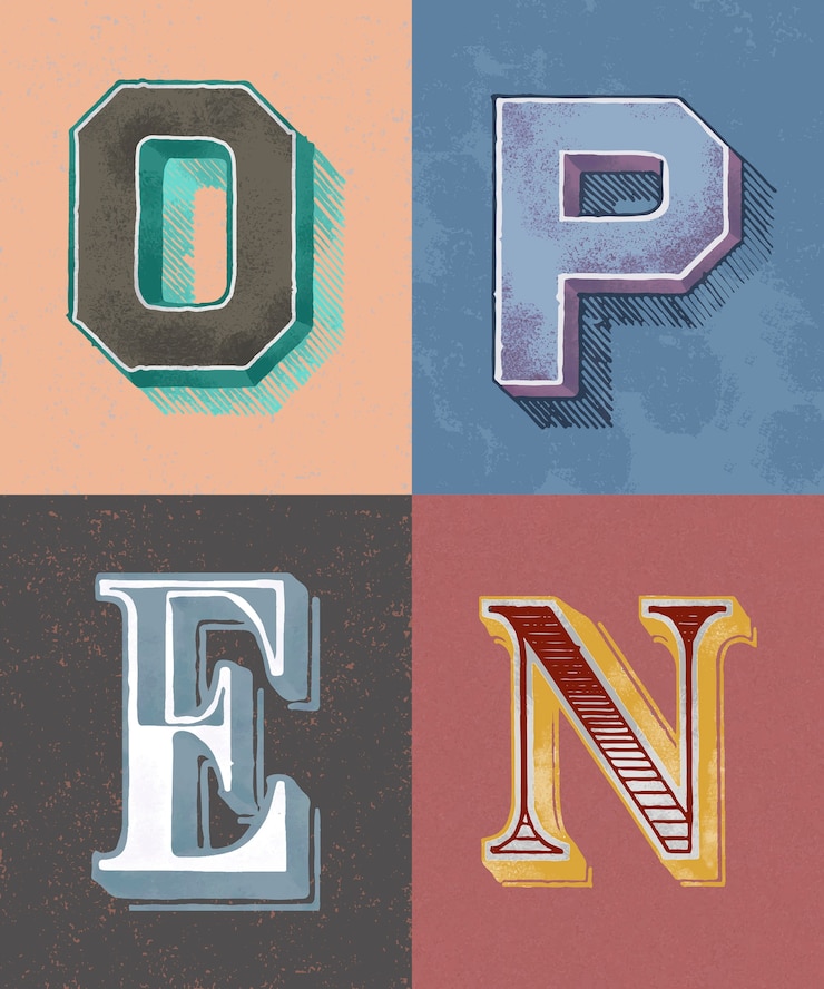 Bezpłatny plik Wektor otwarta typografia