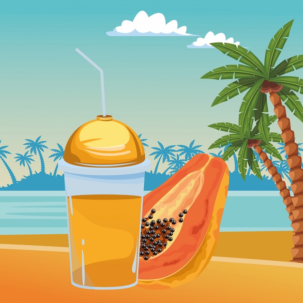 Owoce tropikalne i napój smoothie