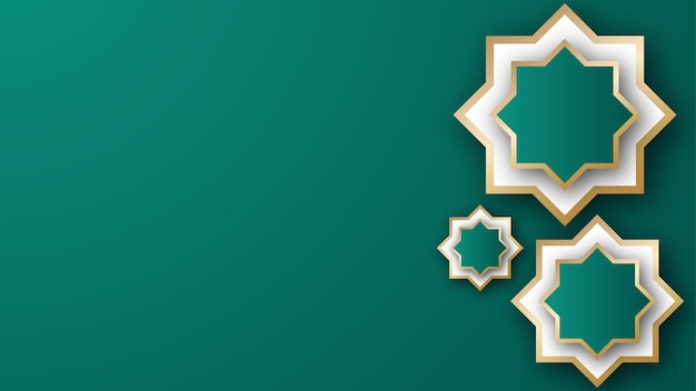 Ozdoba Gwiazdy Na Zielonym Tle Z Wolnym Miejscem Na Tekst Uroczystości Ramadan Kareem