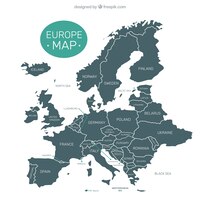 Bezpłatny wektor ozdobna mapa europy