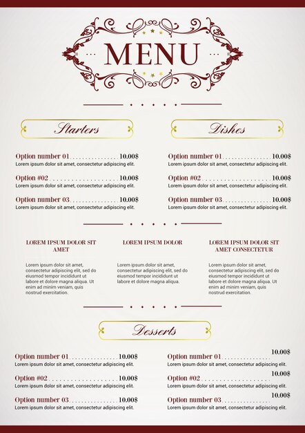 Ozdobne Szablon menu