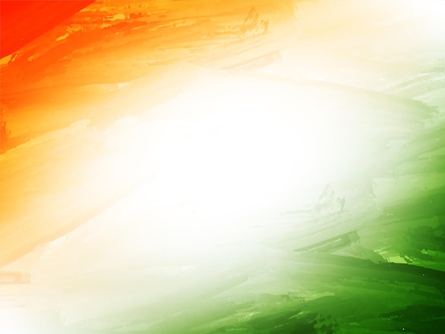 Bezpłatny wektor ozdobny motyw flagi indii dzień niepodległości 15 sierpnia trójkolorowe tło