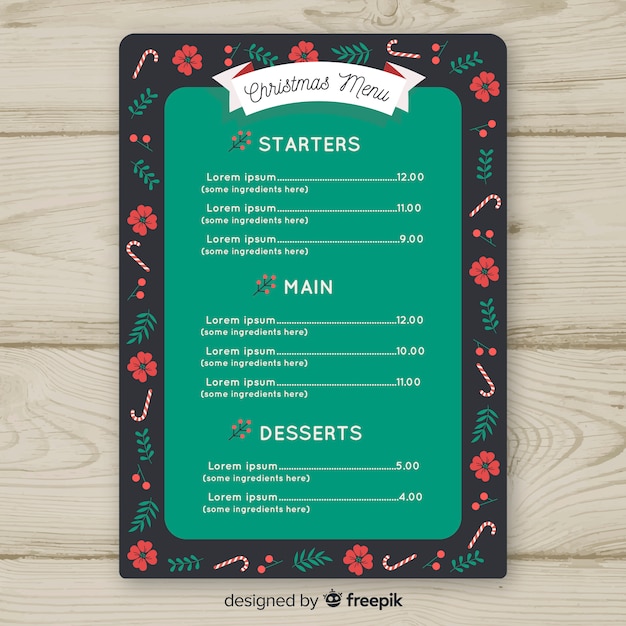 Ozdoby Ramka Menu świąteczne Szablon