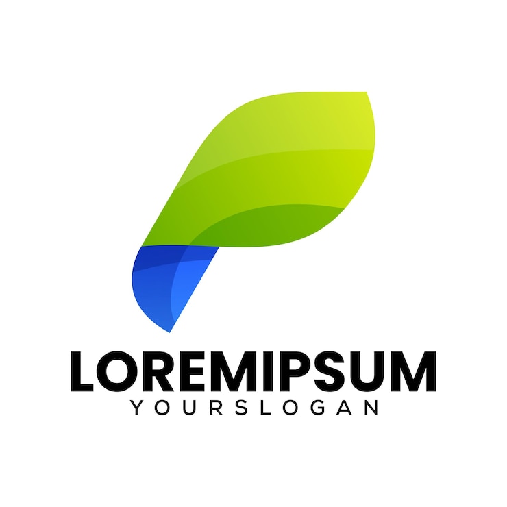Bezpłatny plik Wektor p litera abstrakcyjna konstrukcja logo