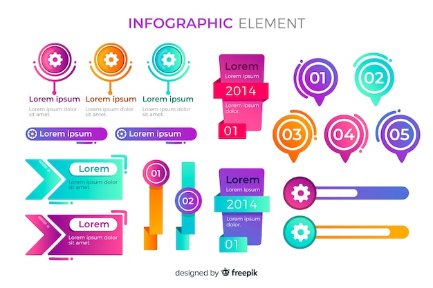 Paczka Kolorowych Elementów Infographic