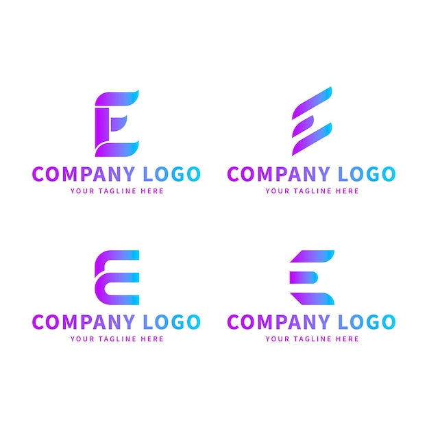 Bezpłatny wektor paczka szablonów logo o gradiencie
