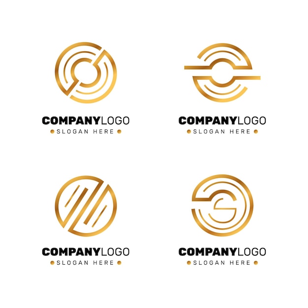 Bezpłatny wektor paczka szablonów logo o płaskiej konstrukcji