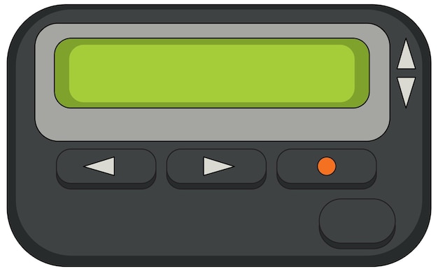 Bezpłatny wektor pager urządzenie retro na białym tle