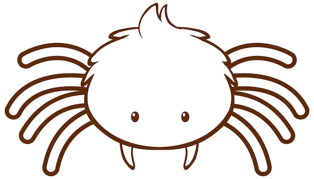 Bezpłatny wektor pająk w prostym stylu doodle na białym tle