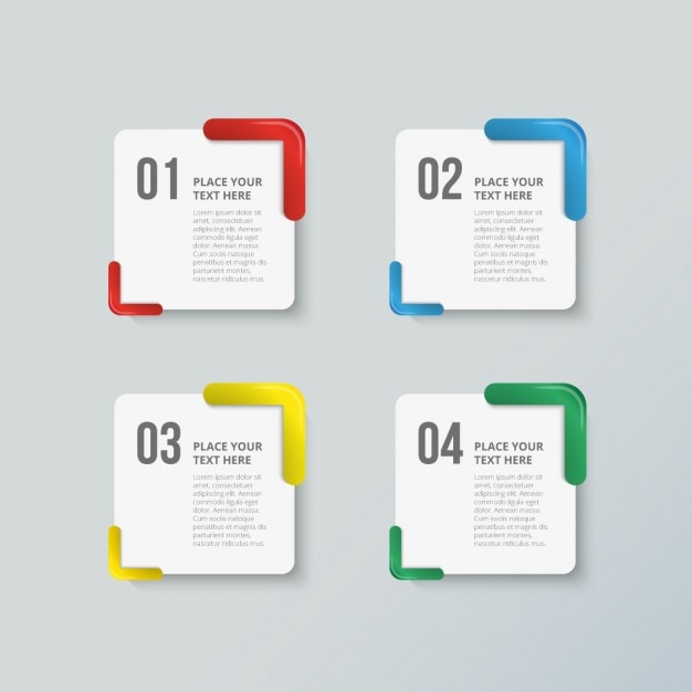 Bezpłatny plik Wektor pakiet czterech kolorowych opcji infografiki