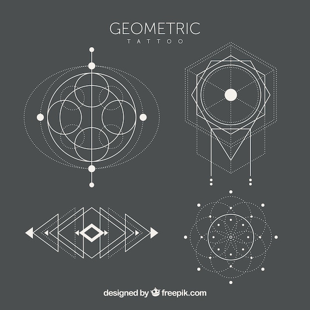 Bezpłatny wektor pakiet etnicznych geometrycznych tatuaży