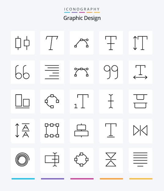 Bezpłatny wektor pakiet ikon creative design 25 outline, takich jak czcionka z cytatami w otwartej skali