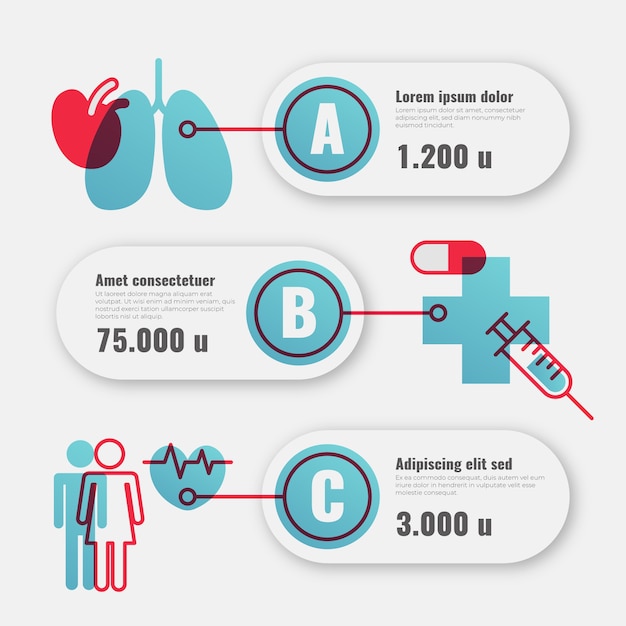 Bezpłatny wektor pakiet medyczny infographic