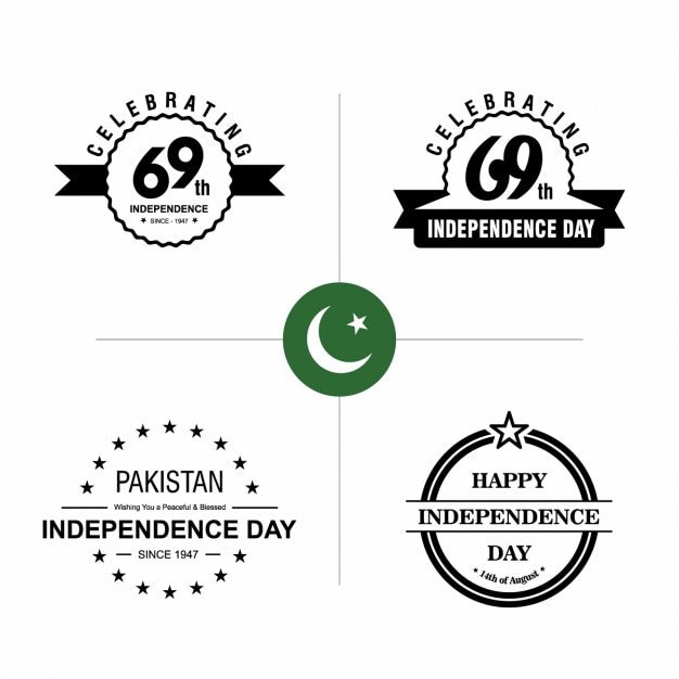 Bezpłatny wektor pakistan independence day odznaki