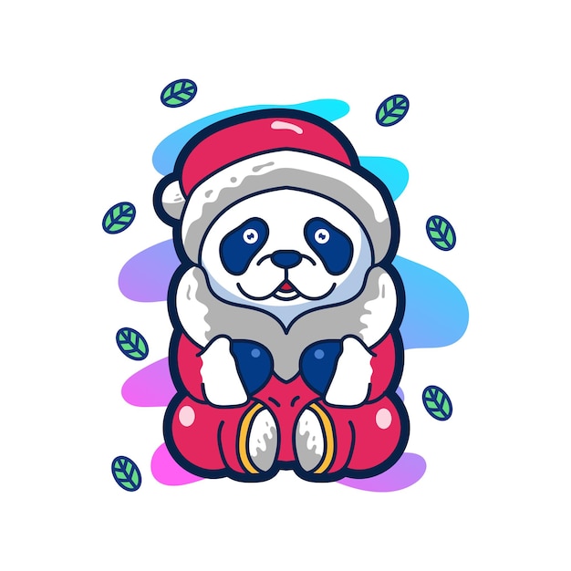 Bezpłatny wektor panda cute ilustracja maskotka logo znak