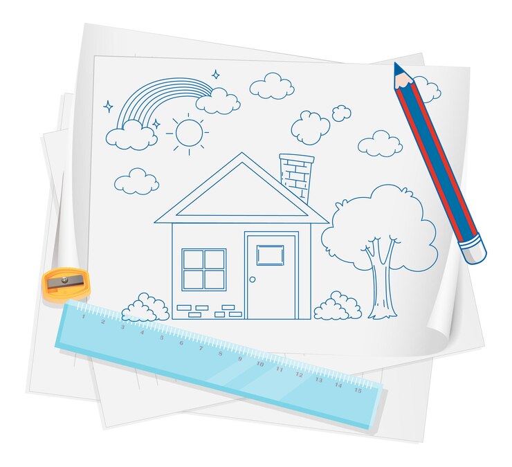 Bezpłatny plik Wektor papier z projektem szkicu doodle i ołówkiem