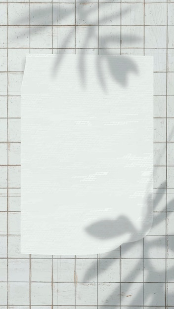 Papierowa notatka tło wektor tapety na estetycznym cieniu liści