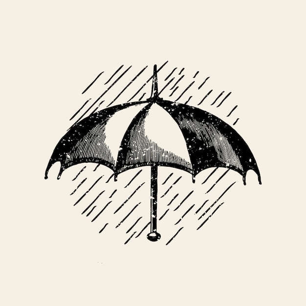 Bezpłatny wektor parasol w deszczu znaczek wektor
