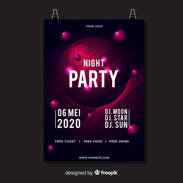 Party plakat szablon o abstrakcyjnych kształtach