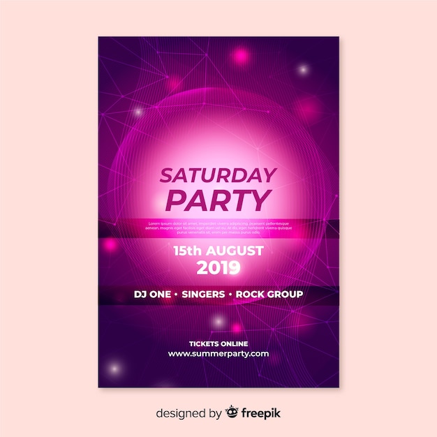 Party plakat szablon o abstrakcyjnych kształtach