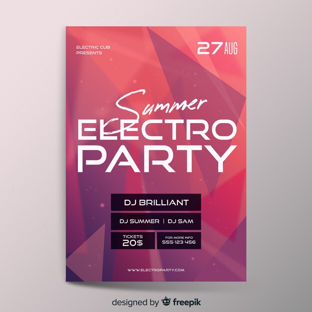 Party plakat szablon o abstrakcyjnych kształtach