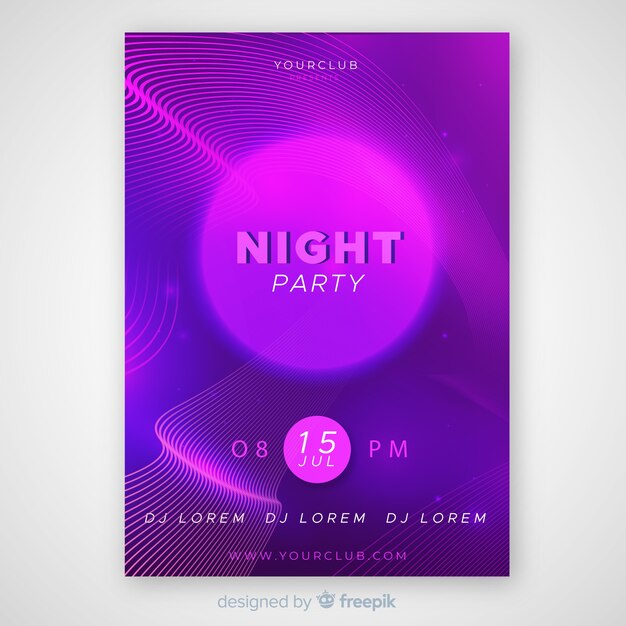 Party plakat szablon o abstrakcyjnych kształtach