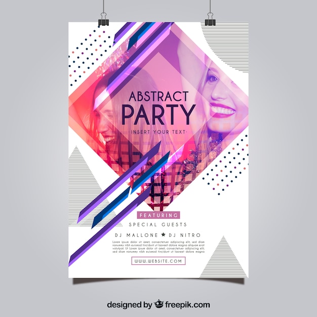 Bezpłatny wektor party plakat szablon z abstrakcyjnego stylu
