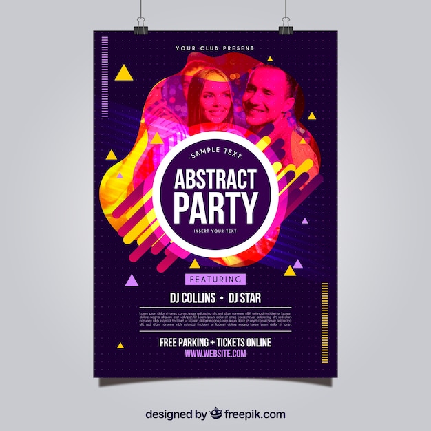 Party Plakat Szablon Z Abstrakcyjnego Stylu