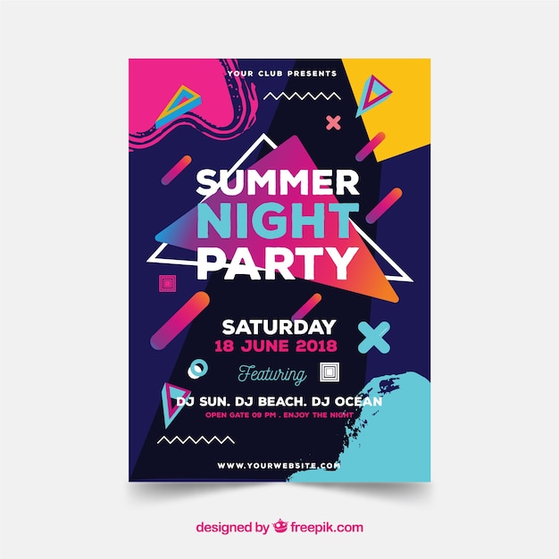 Party Plakat W Geometrycznym Stylu