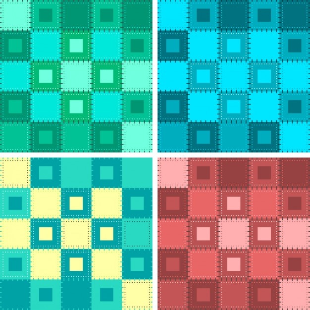 Bezpłatny plik Wektor patchwork tła ustawić w różnych kolorach
